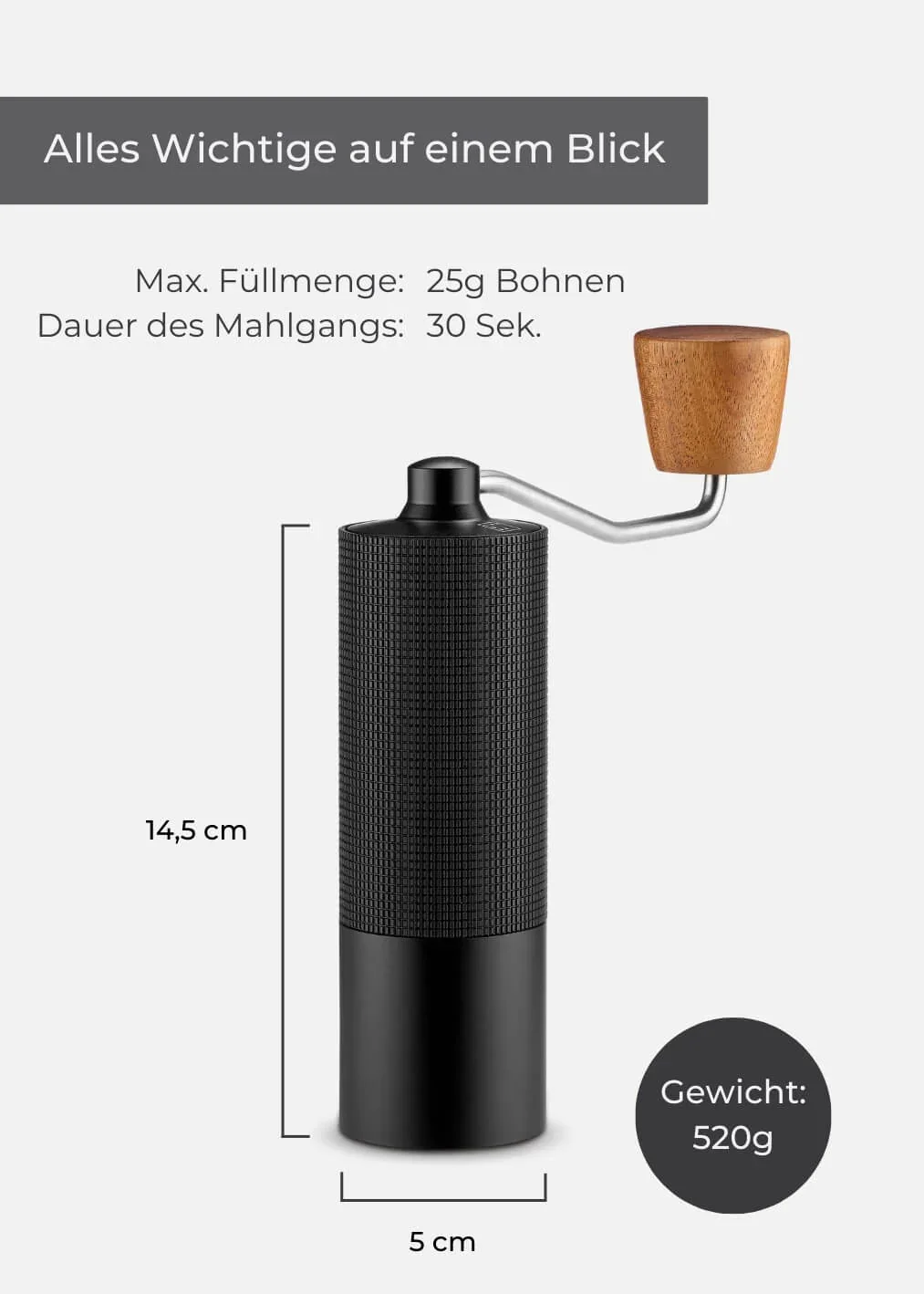 Kaffeemühle mit Edelstahl Mahlwerk Kaffeemühle mit Edelstahl Mahlwerk