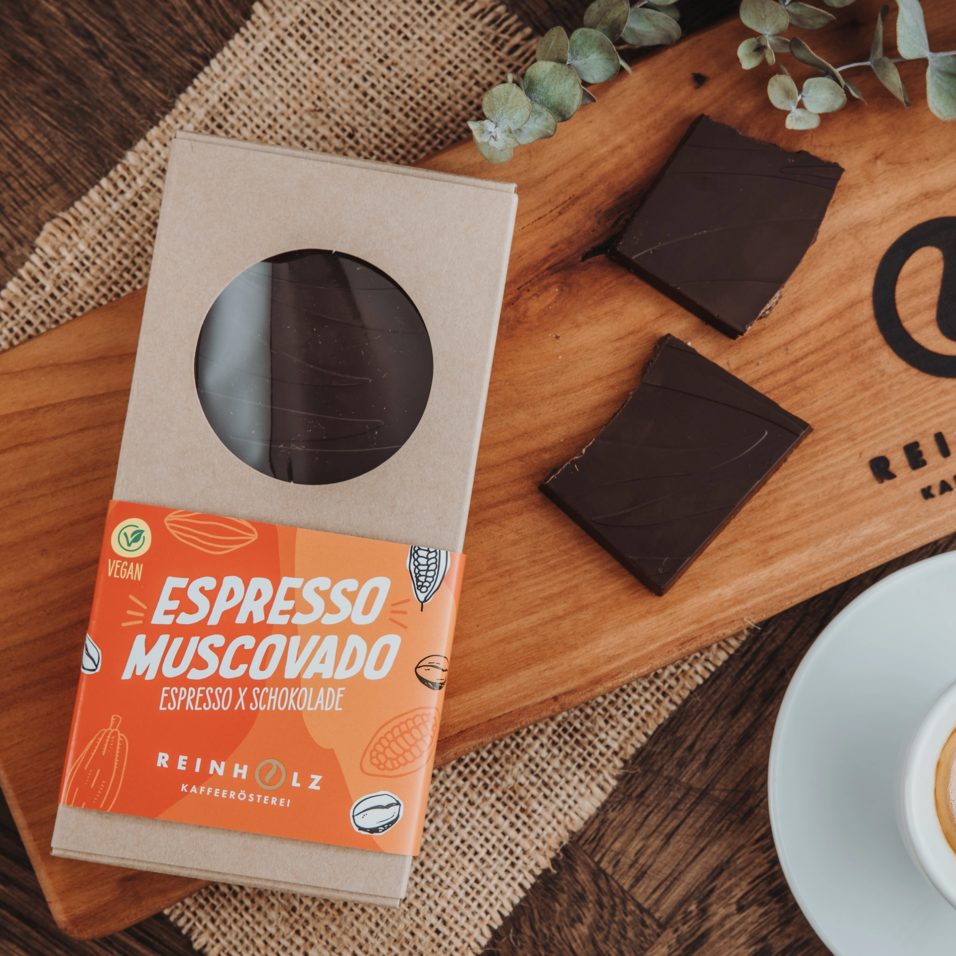 Espresso Muscovado – dunkle Schokolade mit Muscovado-Zucker Espresso Muscovado – dunkle Schokolade mit Muscovado-Zucker